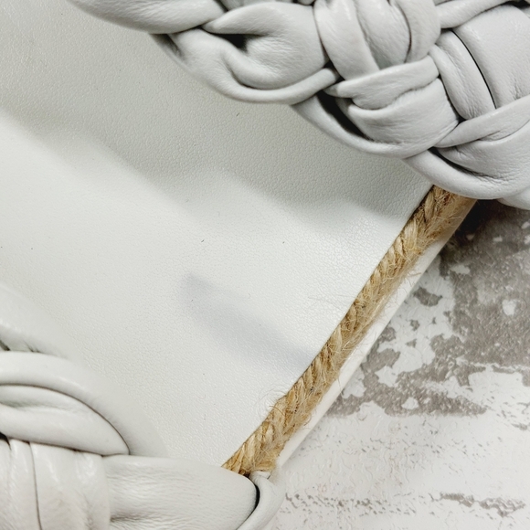 New Marc Fisher Jaimee White Leather Espadrille Slide Sandals M74 - Picture 10 of 10